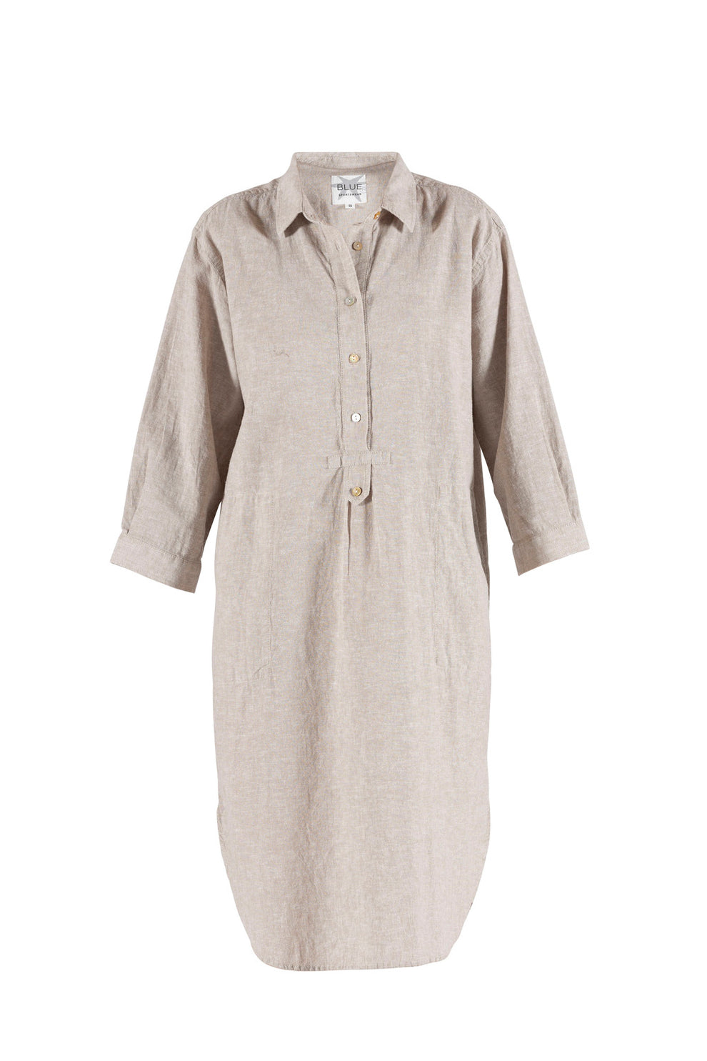 Blue Sportswear Liv Linen Shirt Dress Chalk-Melange