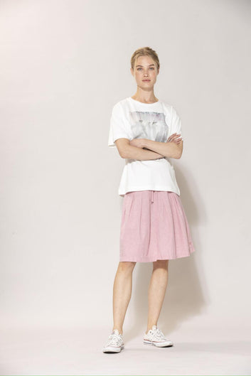 Blue Sportswear Anemone Linen Skirt Soft Pink Melange