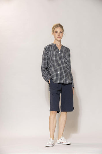 Blue Sportswear Dalene Voile Shirt Dusty Navy Check