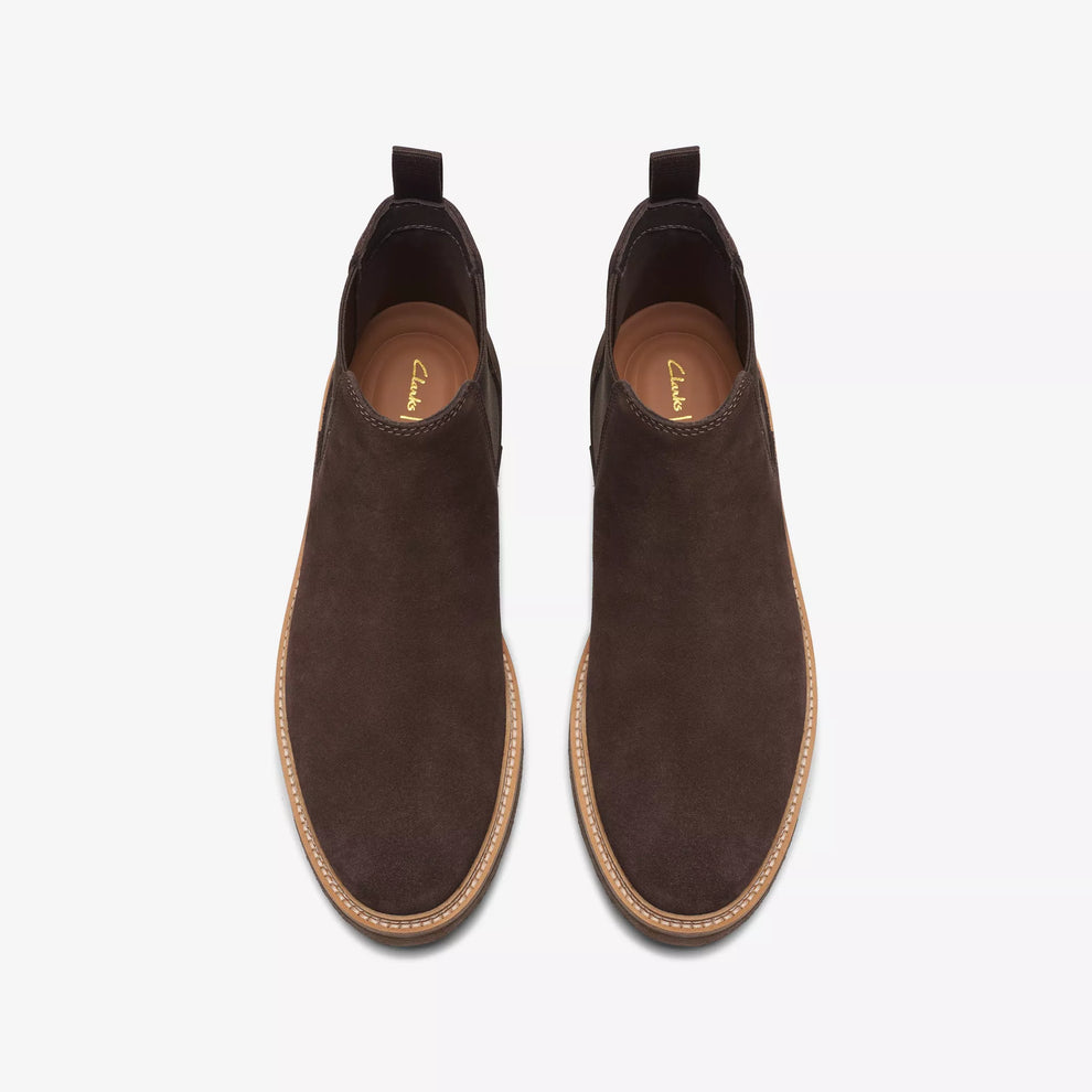 Clarks M Clarkdale Easy G Dark Brown Suede