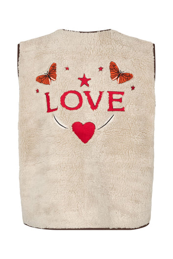 Lollys Laundry W Jacell Love Vest Sl Beige