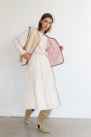 Lollys Laundry W Jacell Love Vest Sl Beige