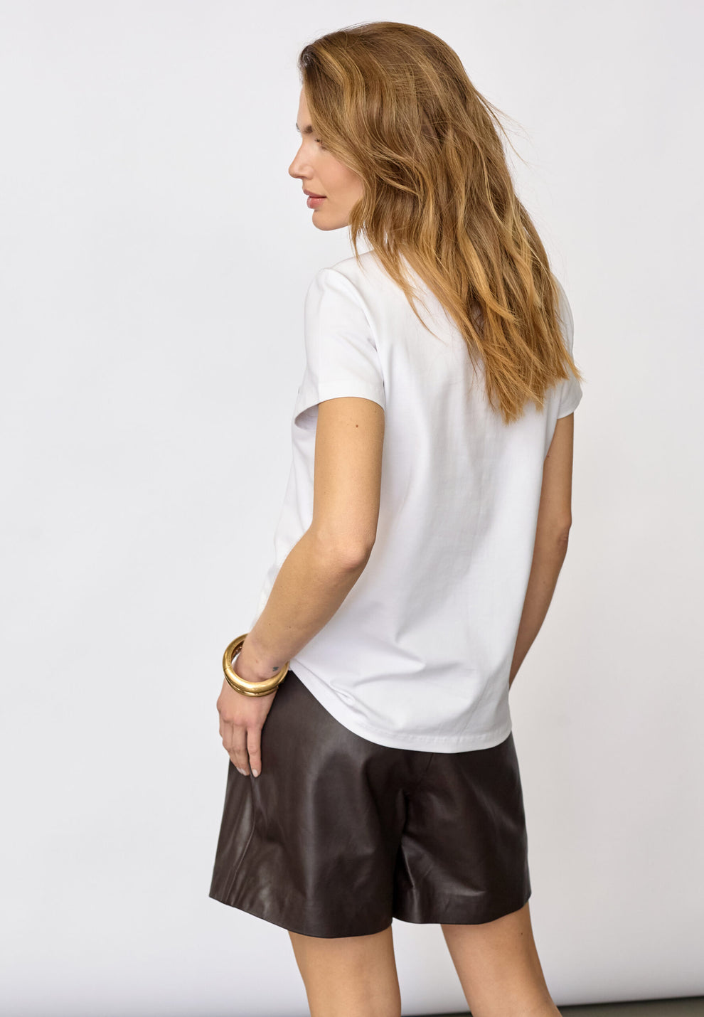 Co´Couture Signaturecc New Tee White/Darkbrown