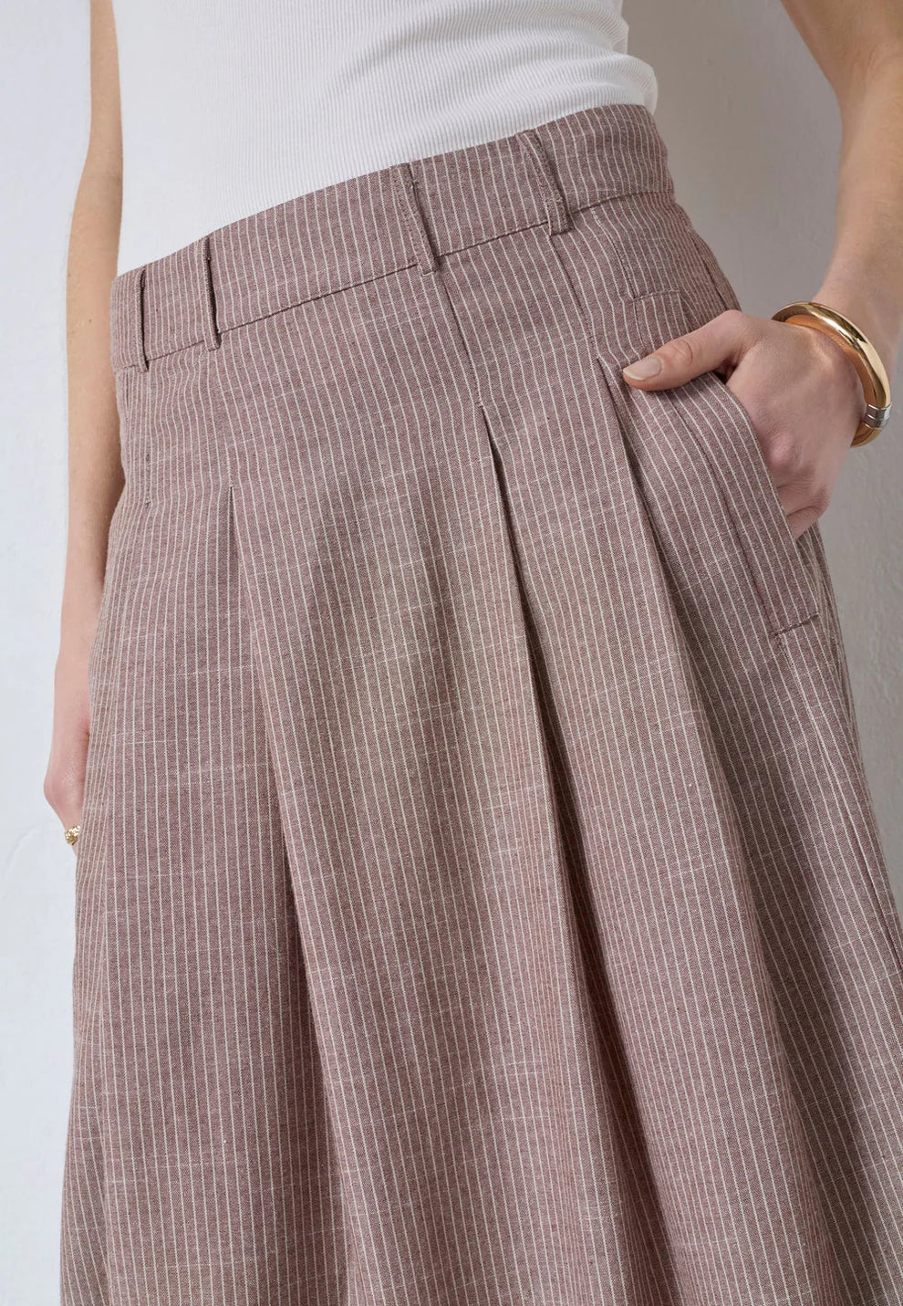 Co´Couture Jihocc Anya Pleat Skirt Brown