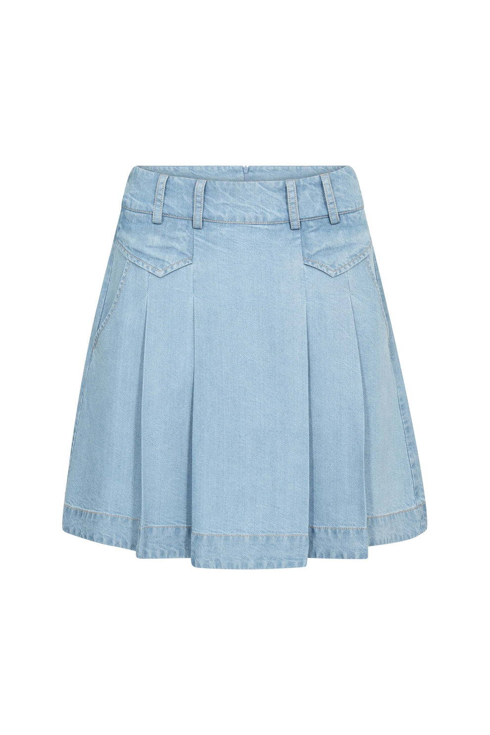 Co'Couture W TillyCC Pocket Ple Mini Skirt Fade Denim
