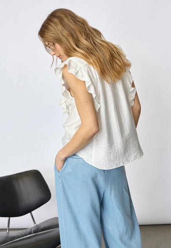 Co´Couture Heracc Frill Ss V-Top White