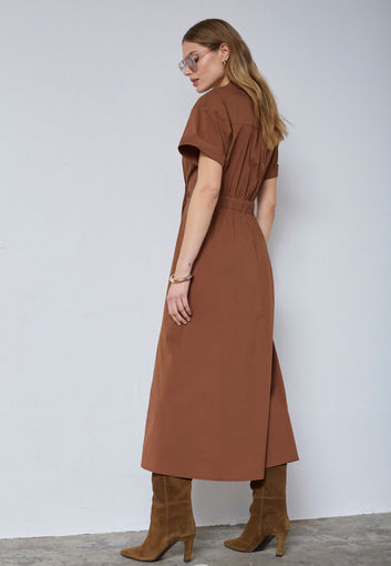 Co´Couture Elaracc Wrap Ss Dress Suntan