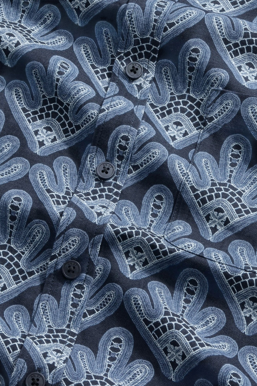 NN07 Deon SS Print 50055 Navy Blue