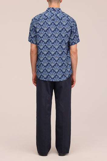 NN07 Deon SS Print 50055 Navy Blue
