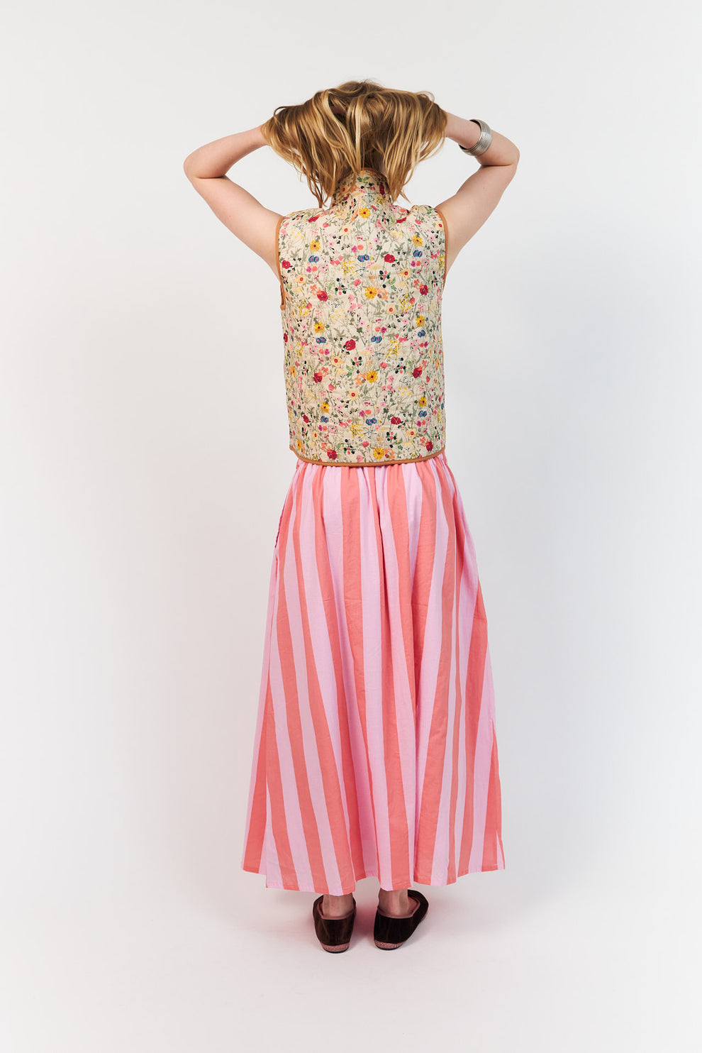 Lollys Laundry W Cairoll Quilted Vest Flower Print