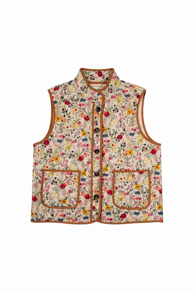 Lollys Laundry W Cairoll Quilted Vest Flower Print