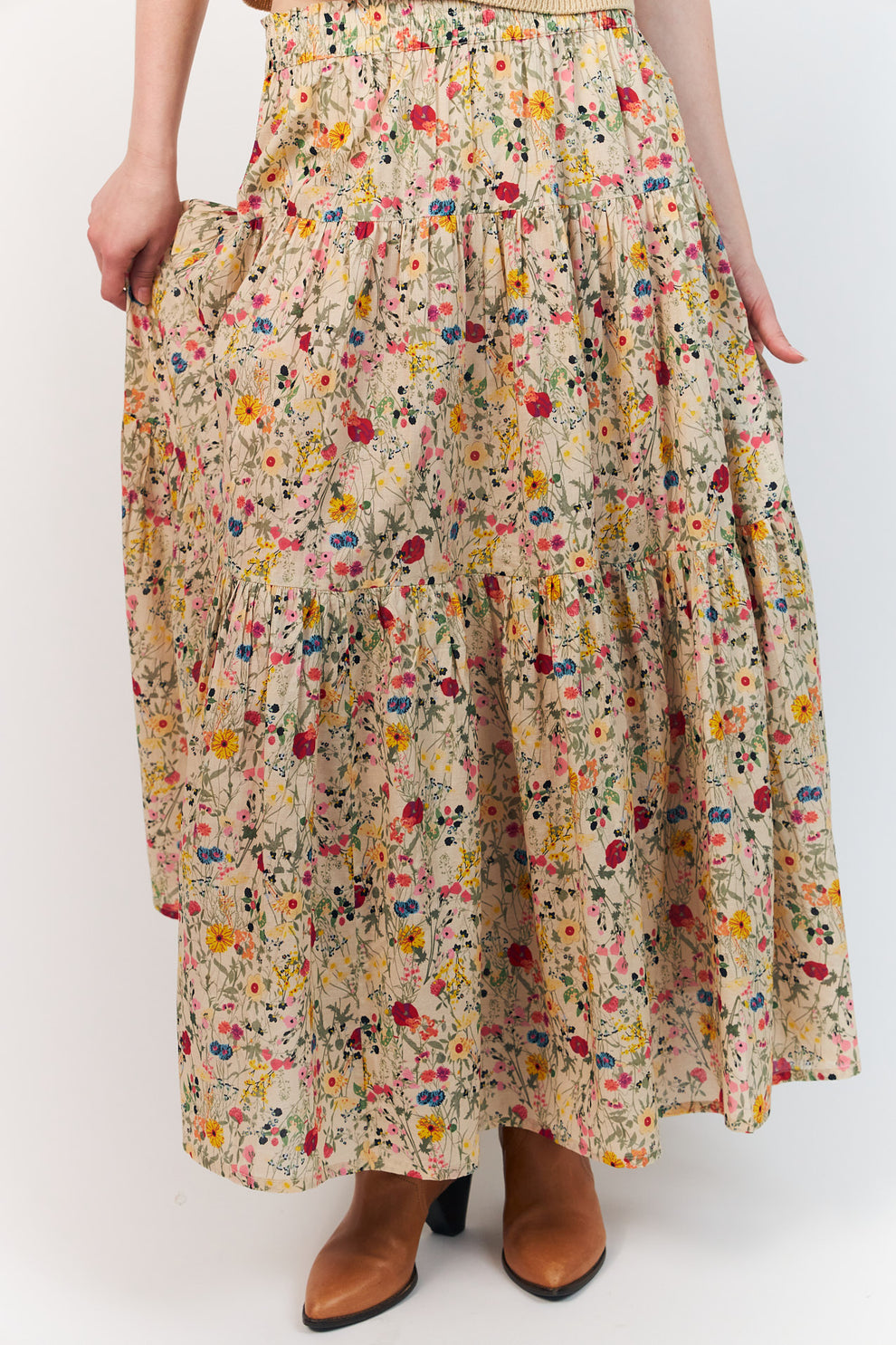 Lollys Laundry W Sunsetll Maxi Nederdel Flower Print