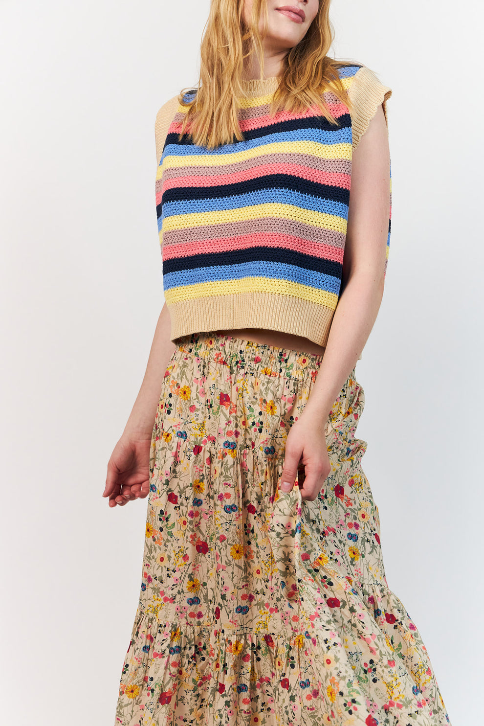 Lollys Laundry W Sunsetll Maxi Nederdel Flower Print
