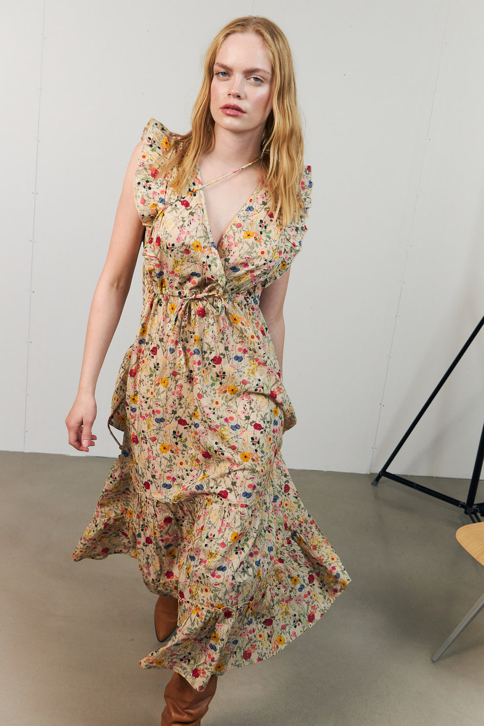 Lollys Laundry W Samoll Midi Kjole Flower Print