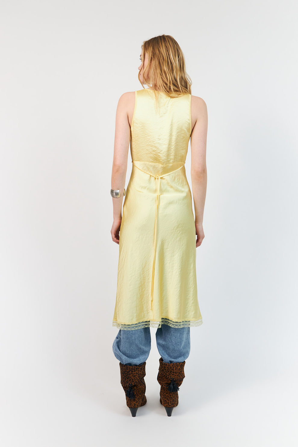 Lollys Laundry W Clarill Midi Kjole Light Yellow