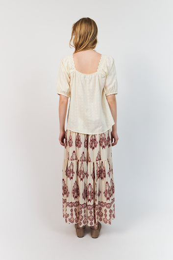 Lollys Laundry W Sunsetll Maxi Nederdel Creme
