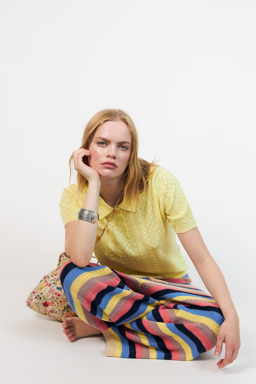 Lollys Laundry W Alaiall Polo Knit Neon Yellow