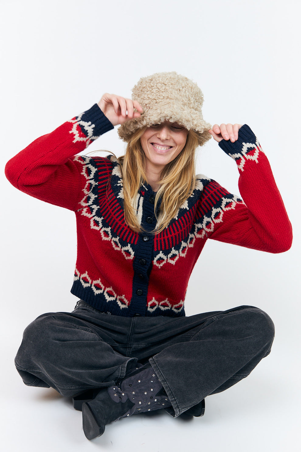 Lollys Laundry W Clarell Knit Cardigan Red