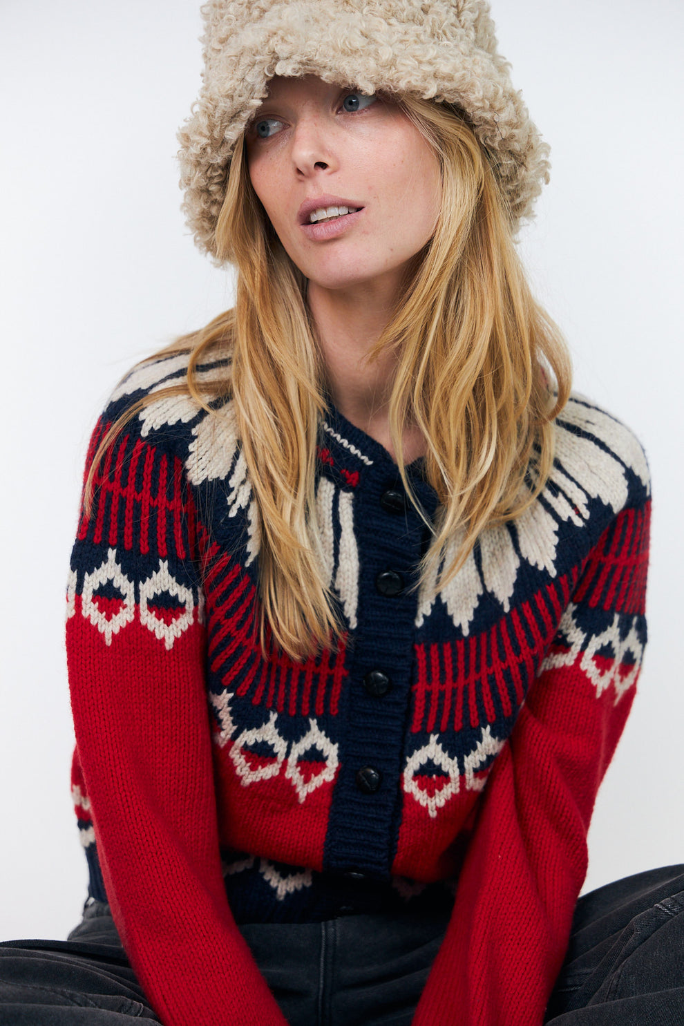 Lollys Laundry W Clarell Knit Cardigan Red