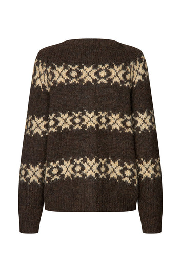 Lollys Laundry W Padovall Cardigan Knit Dark Mokka