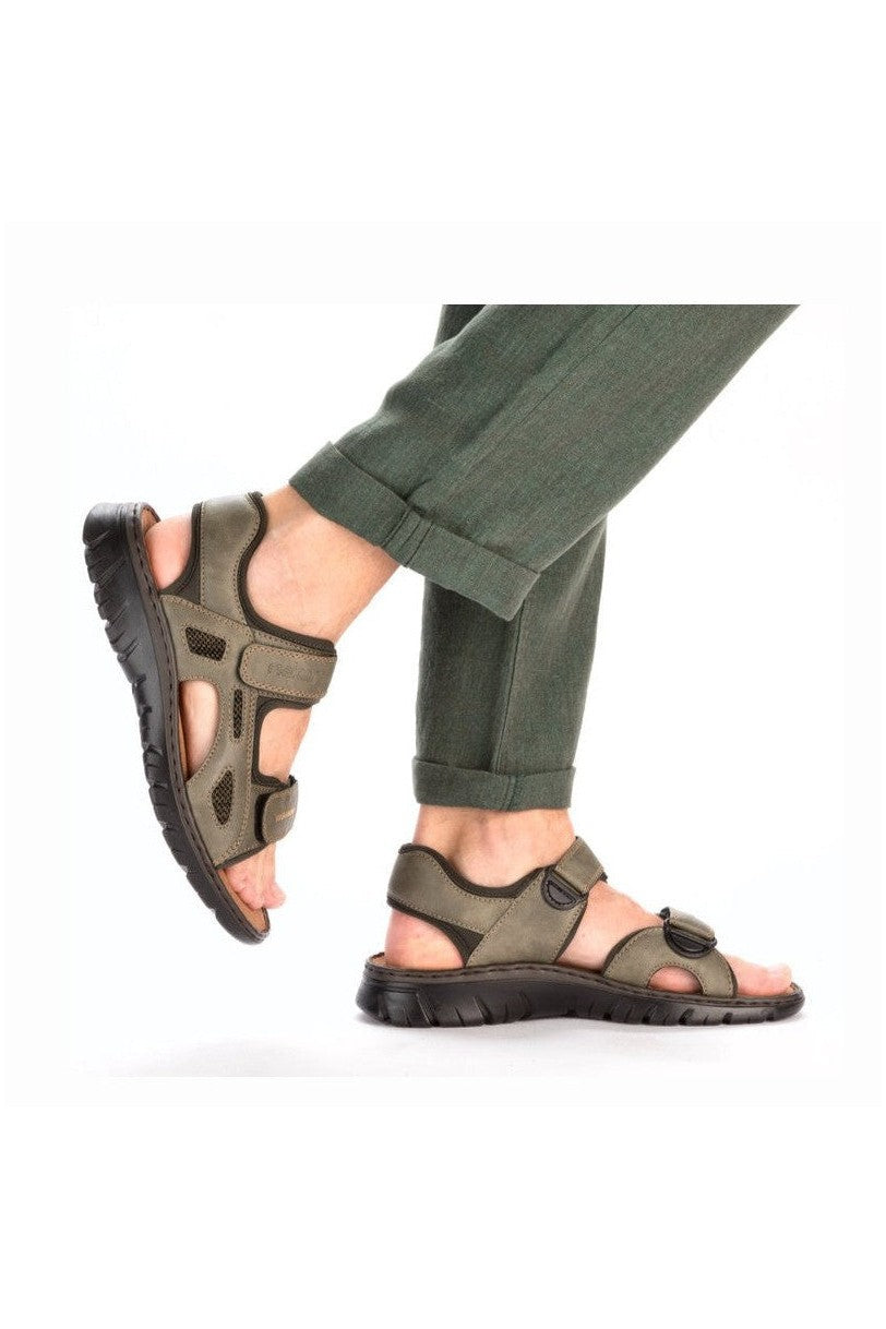 Rieker M Herresandal med Velcoluk Grøn