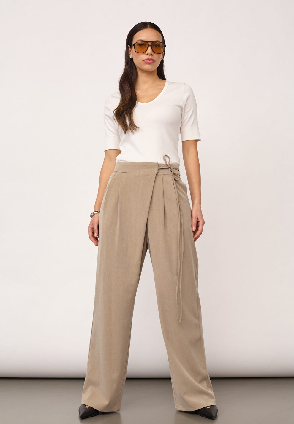 Co´Couture Eminacc Wrap Pant Sand