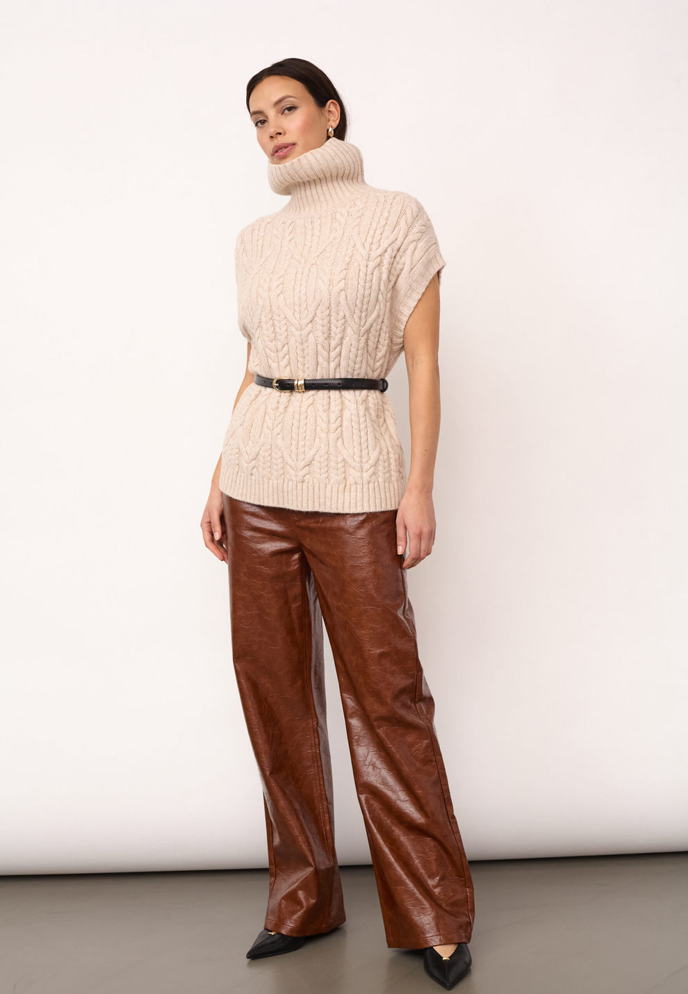 Co´Couture 32222 Rowcc Oversize Cable Knit Vest Creme
