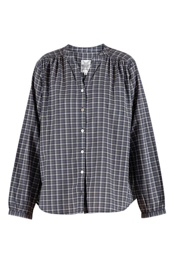 Blue Sportswear Dalene Voile Shirt Dusty Navy Check