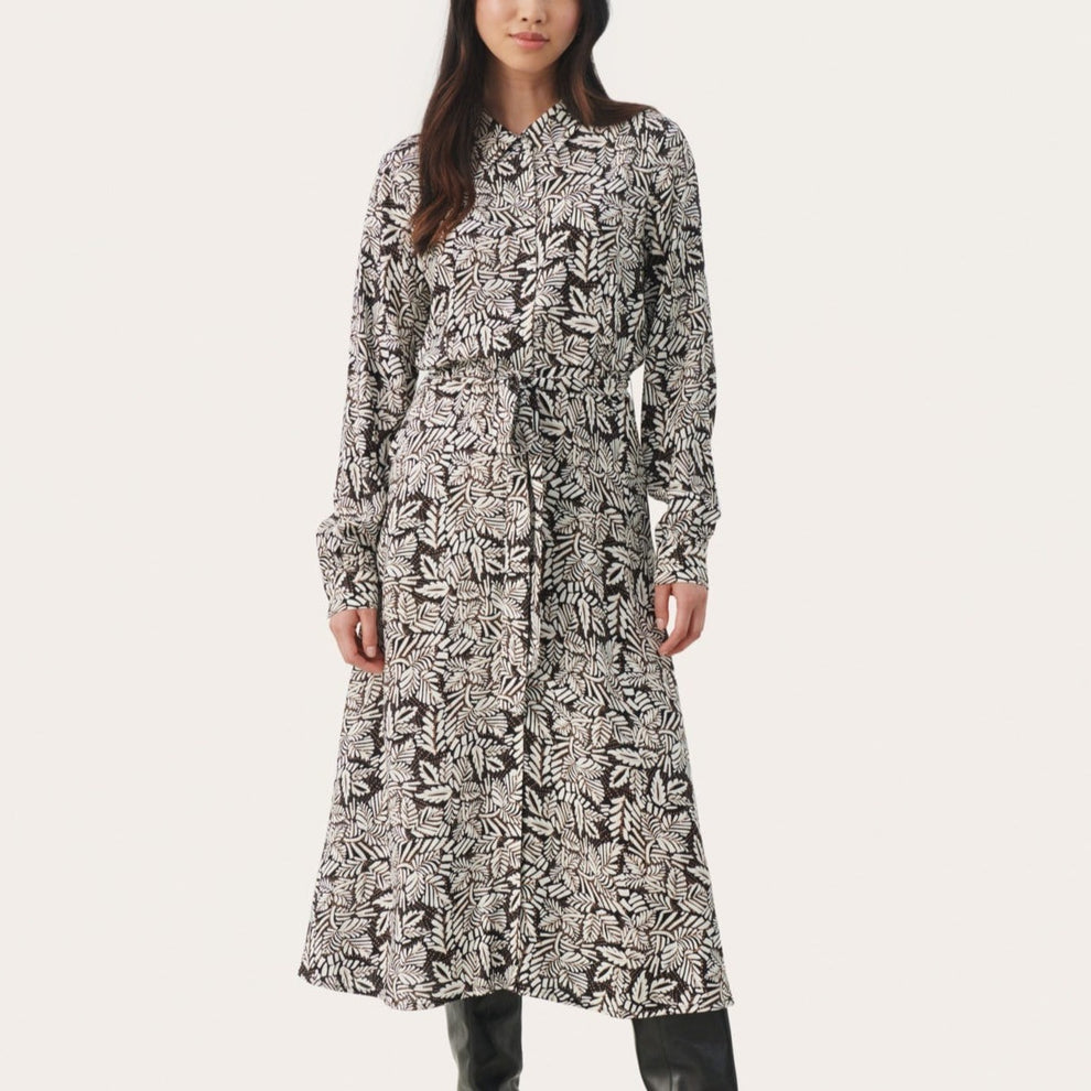 Part Two W Shelby Skjorte Black Leaf Print