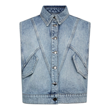 Co´Couture BowieCC Denim Vest Fade Denim