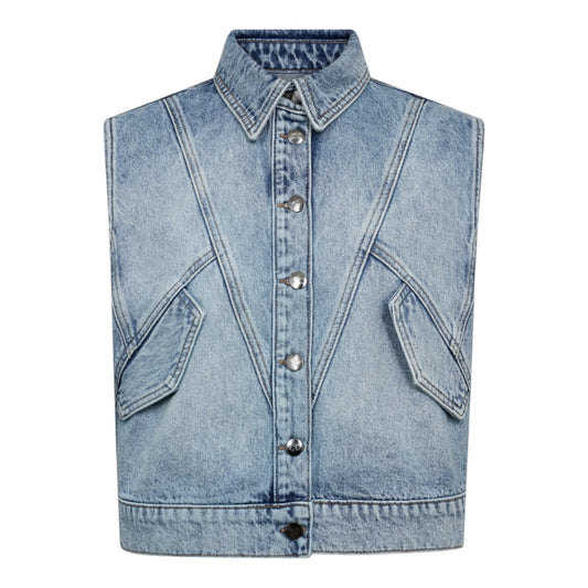 Co´Couture BowieCC Denim Vest Fade Denim