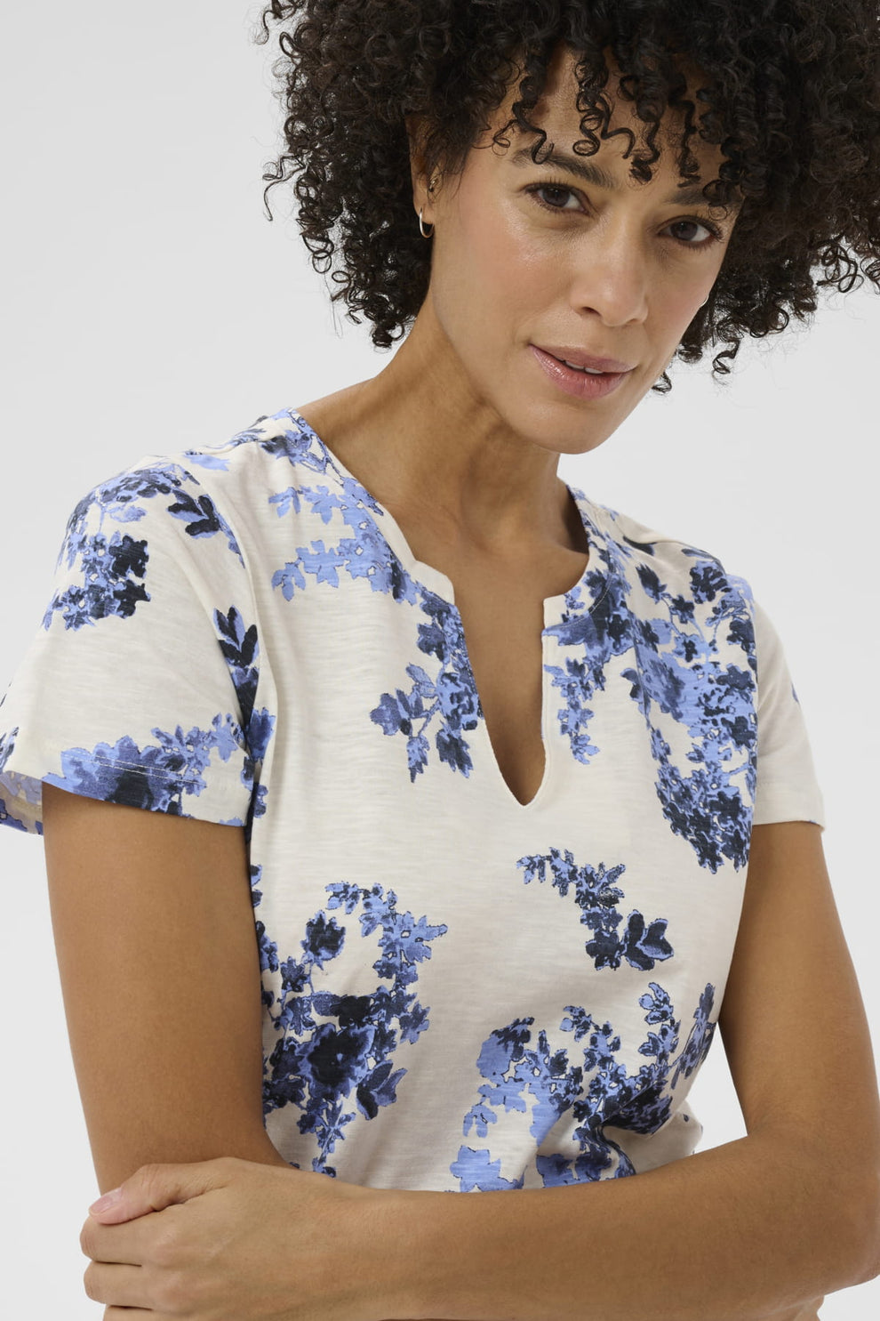 Part Two GesinasPW TS Blouse Blue Shadow Flower