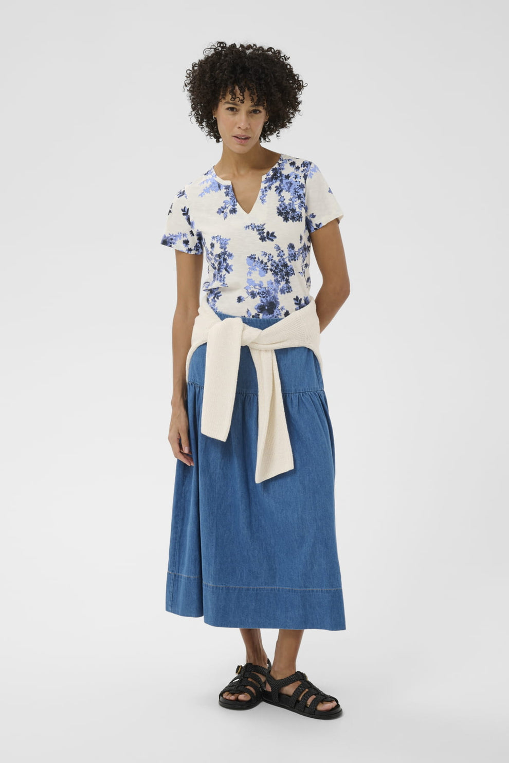 Part Two GesinasPW TS Blouse Blue Shadow Flower