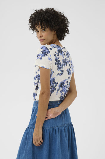 Part Two GesinasPW TS Blouse Blue Shadow Flower