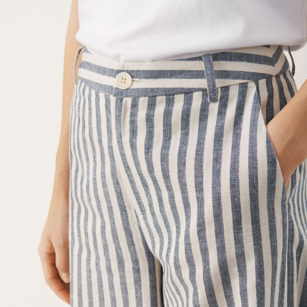 Part Two W Ninnes Bukser Midnight Navy Stripe