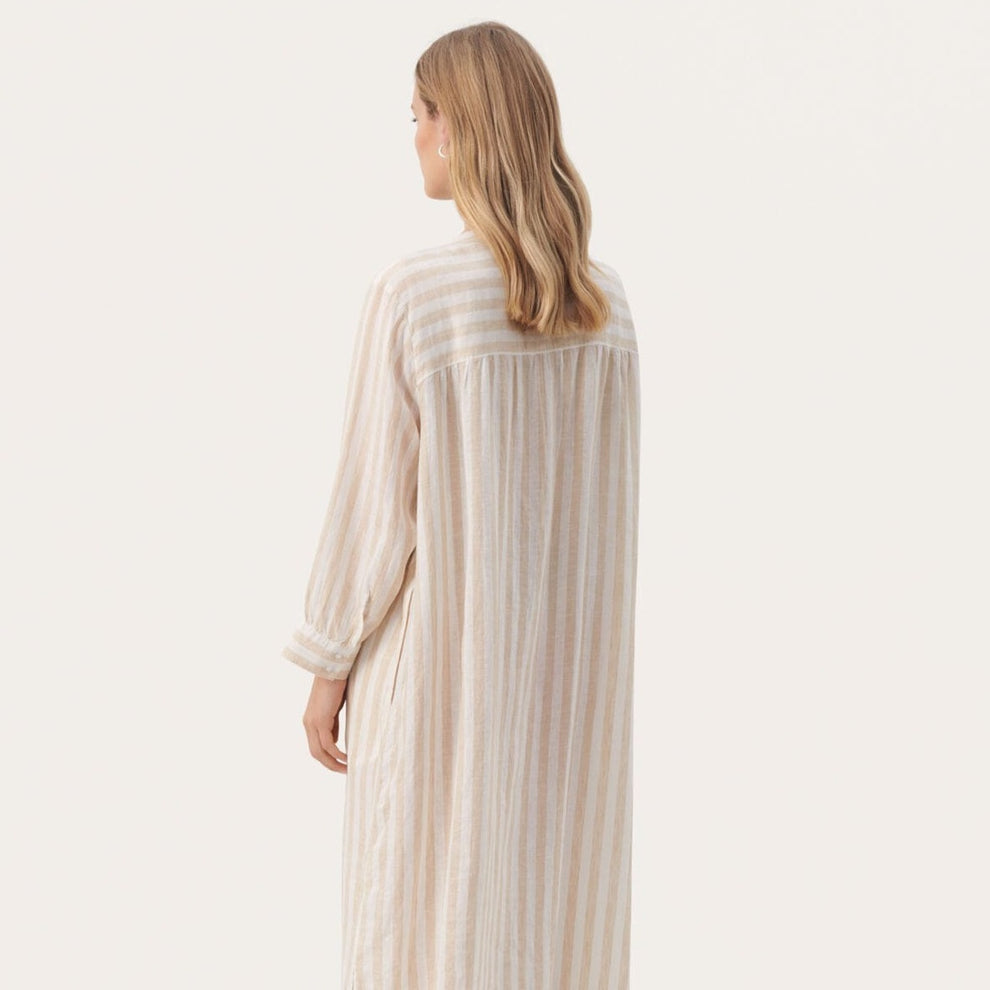 Part Two W Alia Dress White Pepper Stripe