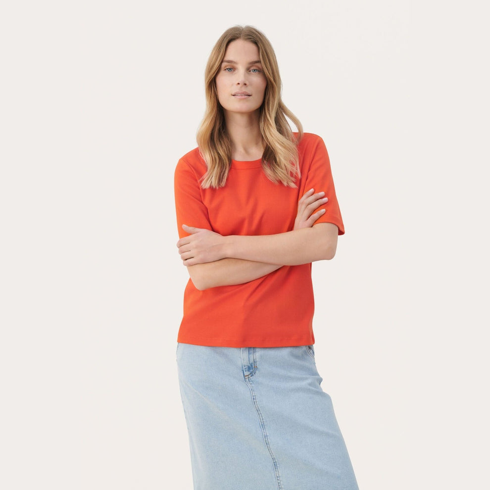Part Two W Ratana T-Shirt Mandarin Red