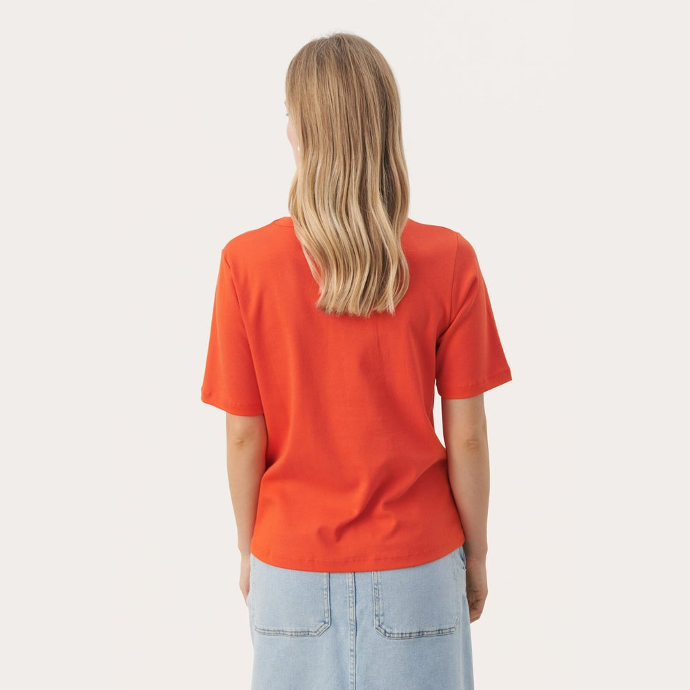 Part Two W Ratana T-Shirt Mandarin Red