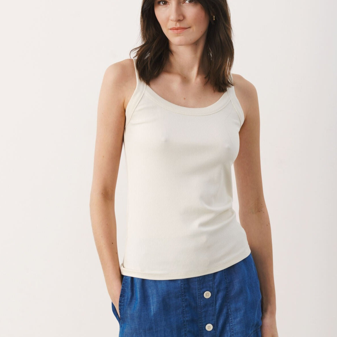 Part Two W Berna Top Whitecap Gray