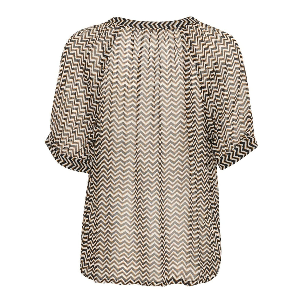Part Two W Popsy Bluse Small Black Zig Zag