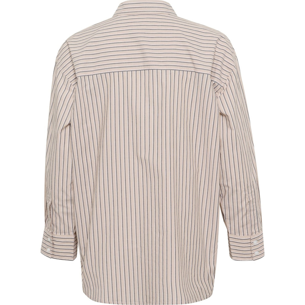 Part Two SavannaPW SH Shirt Neutral Twin Stripe