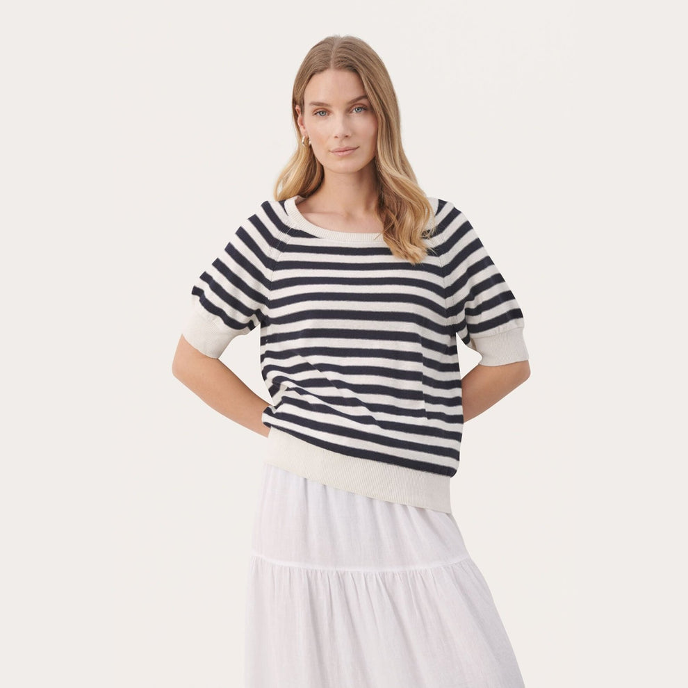 Part Two W GlenniePW PU Dark Navy Stripe