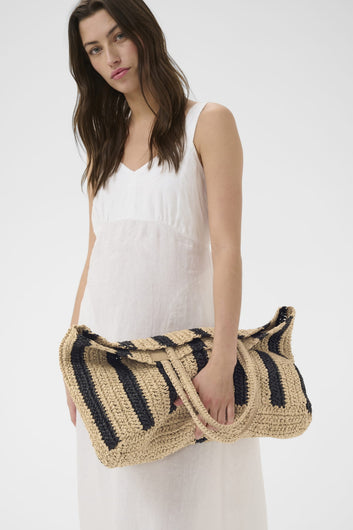 Part Two GiorgiaPW Bag Natural and Black Stripe