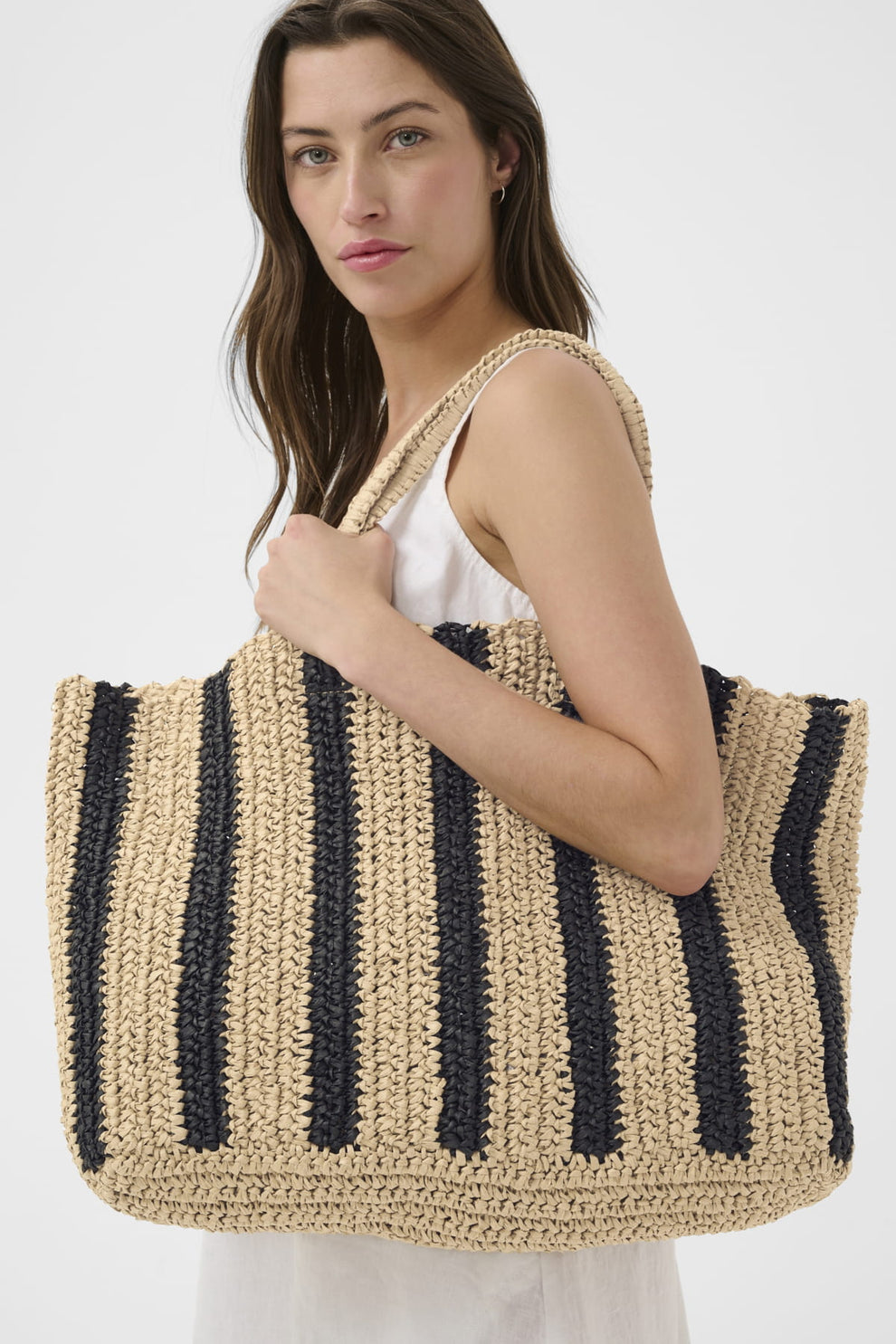 Part Two GiorgiaPW Bag Natural and Black Stripe