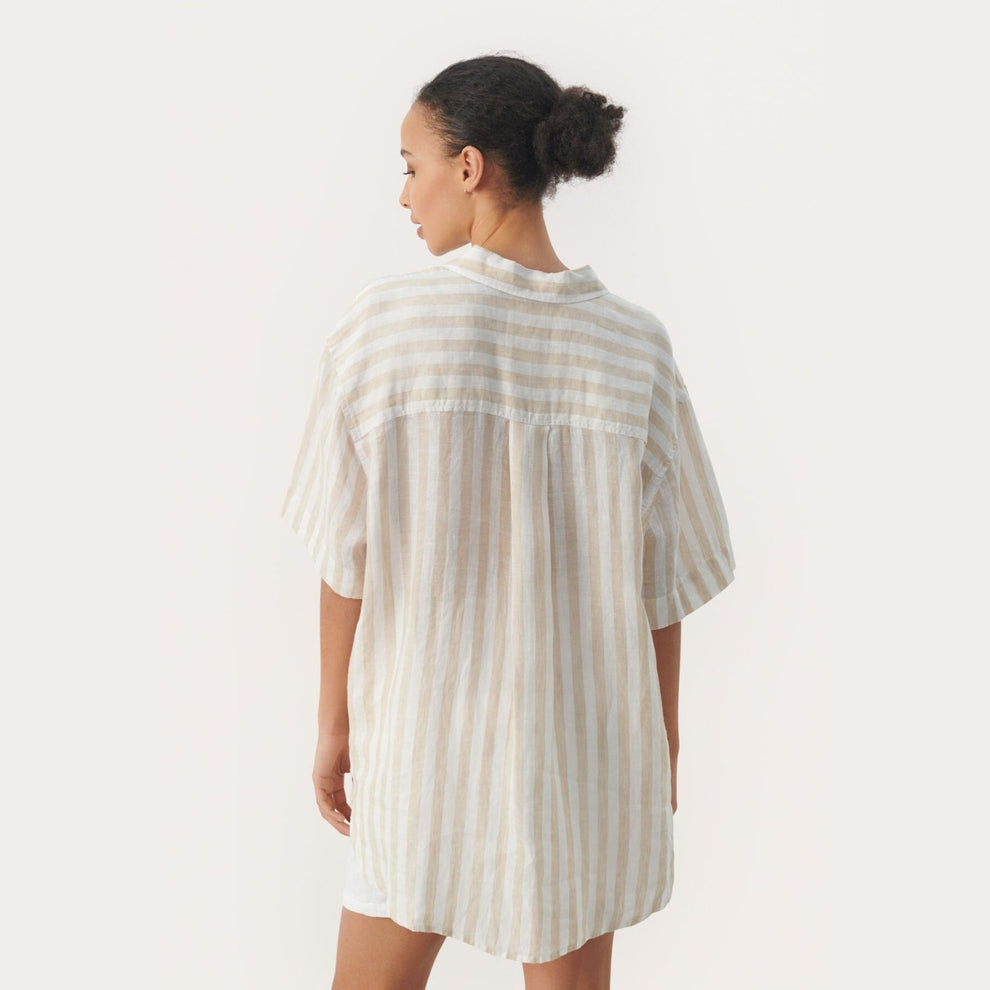 Part Two W Garine Shirt White Pepper Stripe