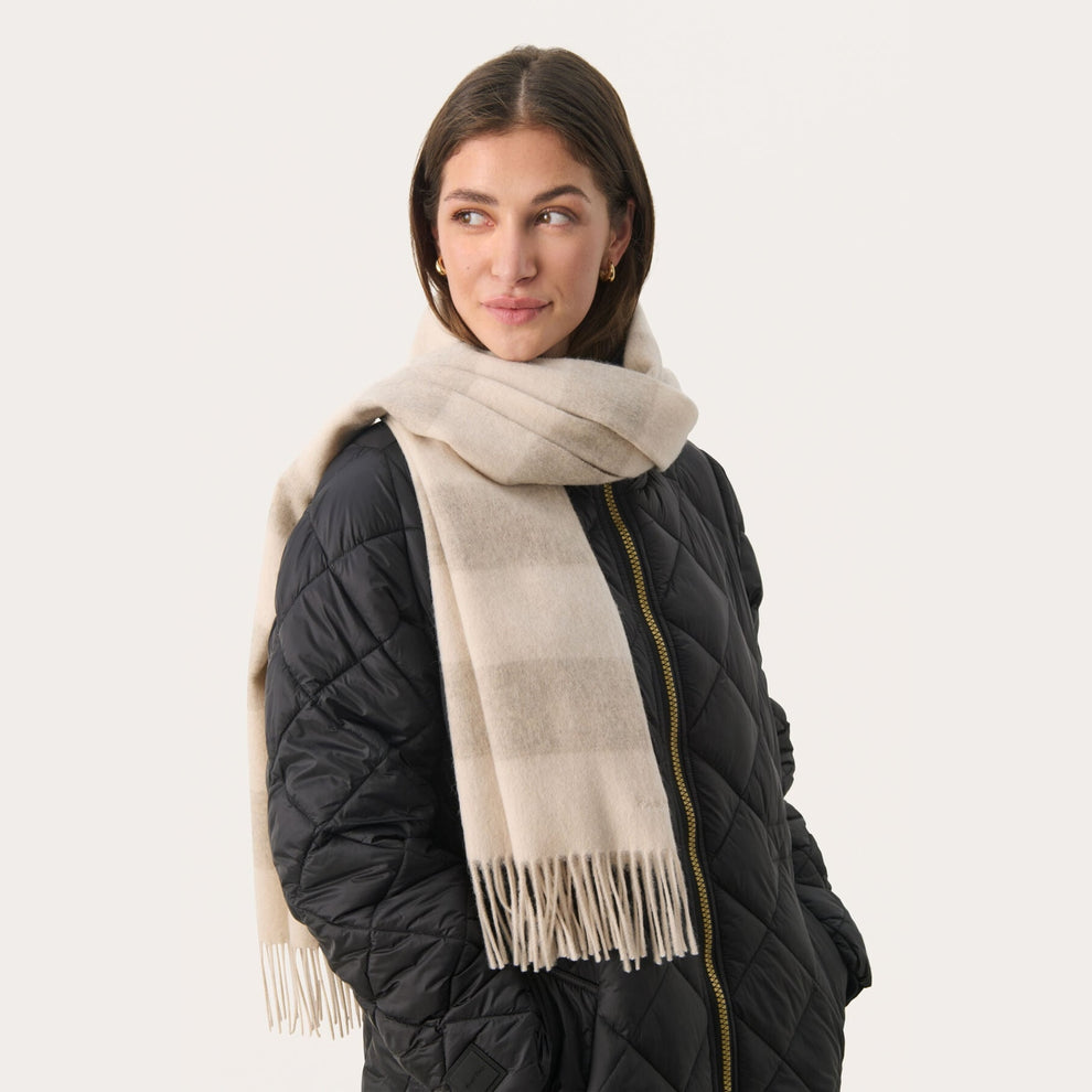 Part Two W Kitha Scarf Travertine Stripe