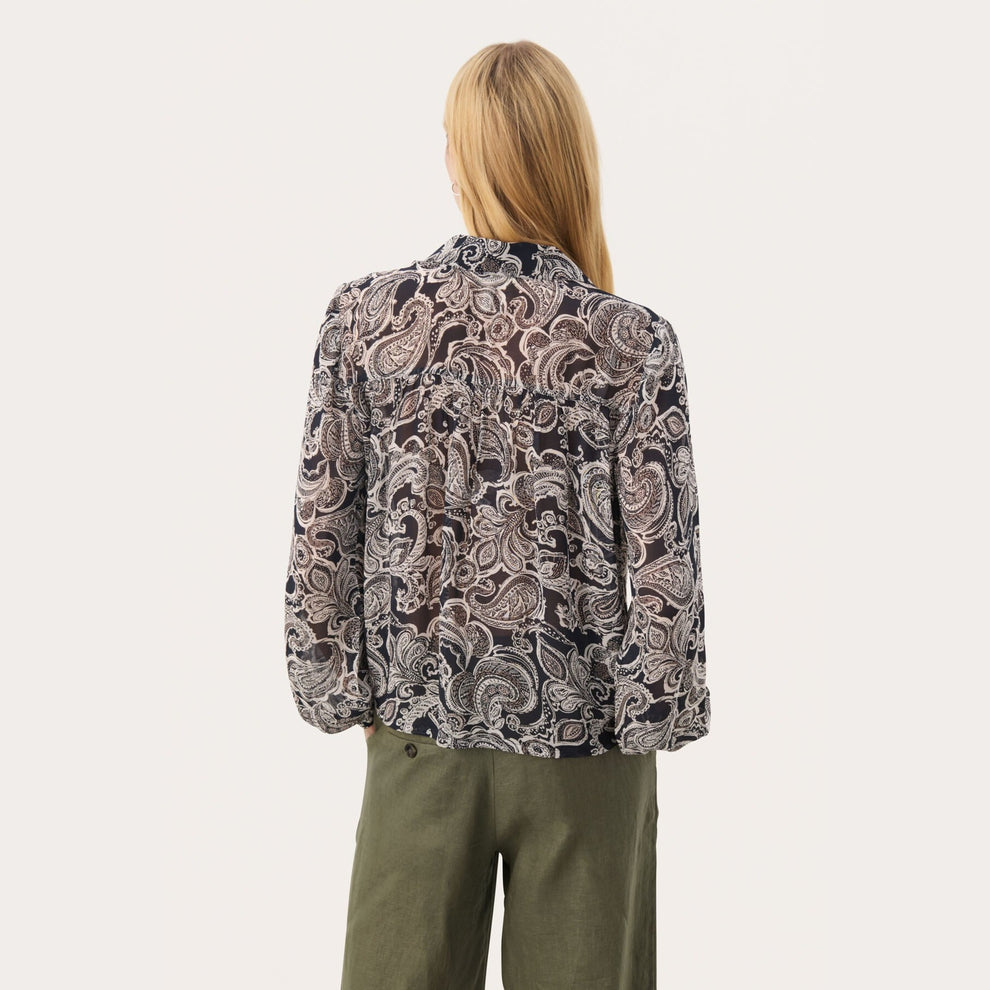 Part Two NicholinaPW BL Bluse After Midnight Paisley Print