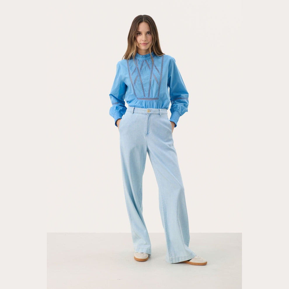 Part Two CoraliePW PA Bukser Whiteish Blue Denim
