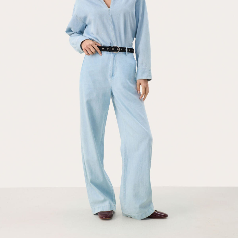 Part Two CoraliePW PA Bukser Whiteish Blue Denim