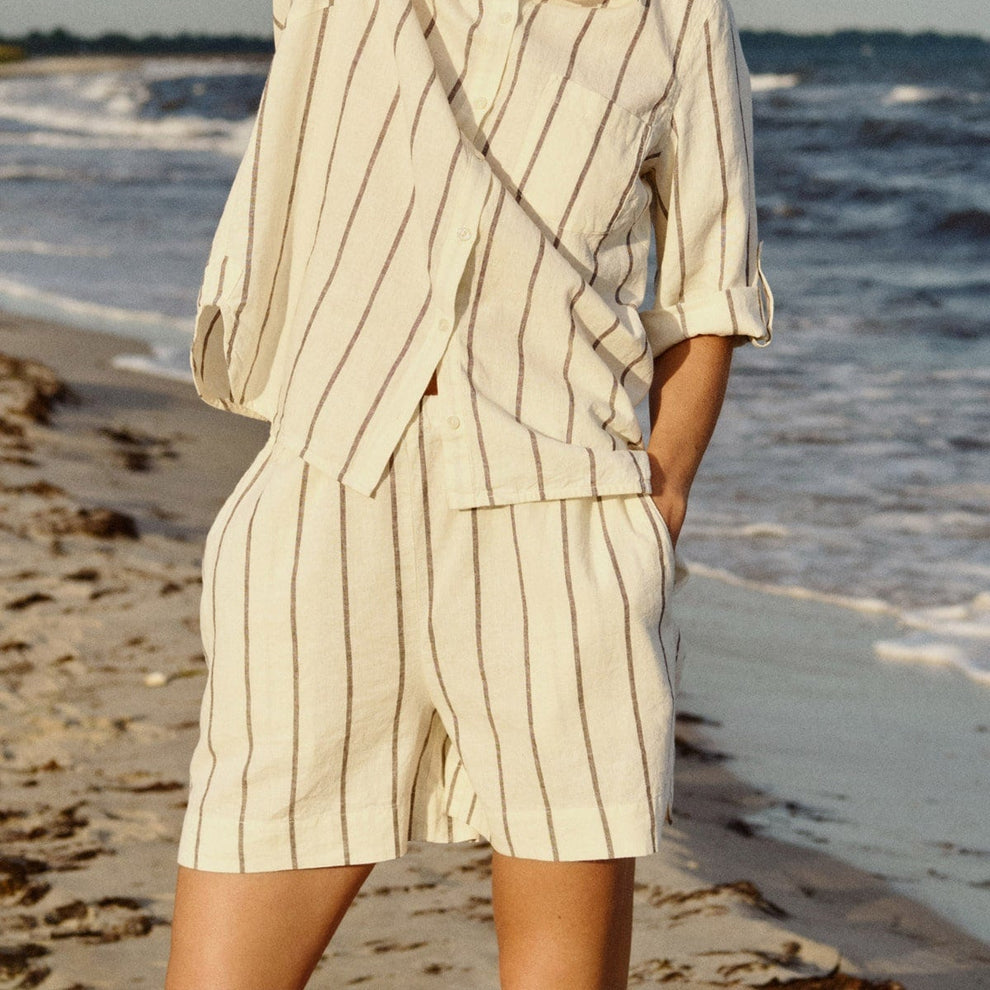 Part Two RiggePW SHO Shorts Eggnog and Brown Stripe
